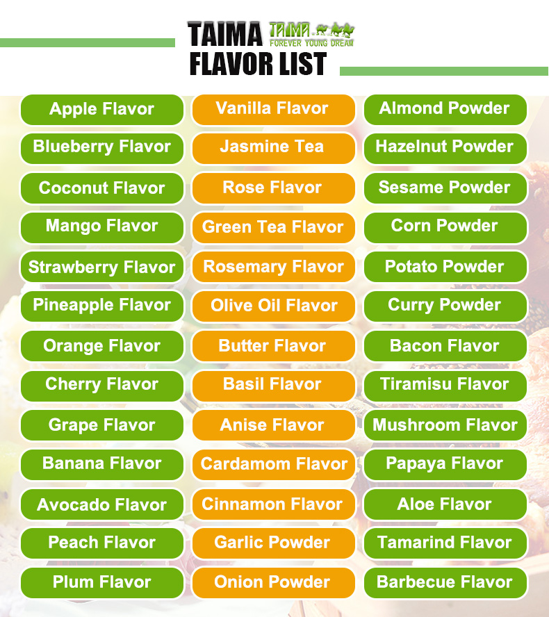 Xi`an Taima Food Flavor List